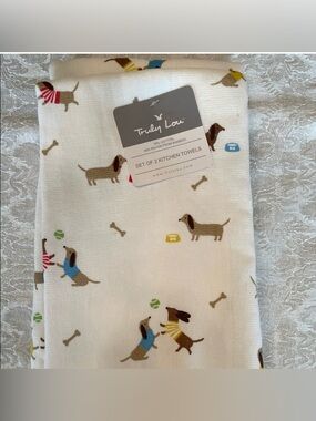 TRULY Lou dachshund  Pattern Kitchen Towels